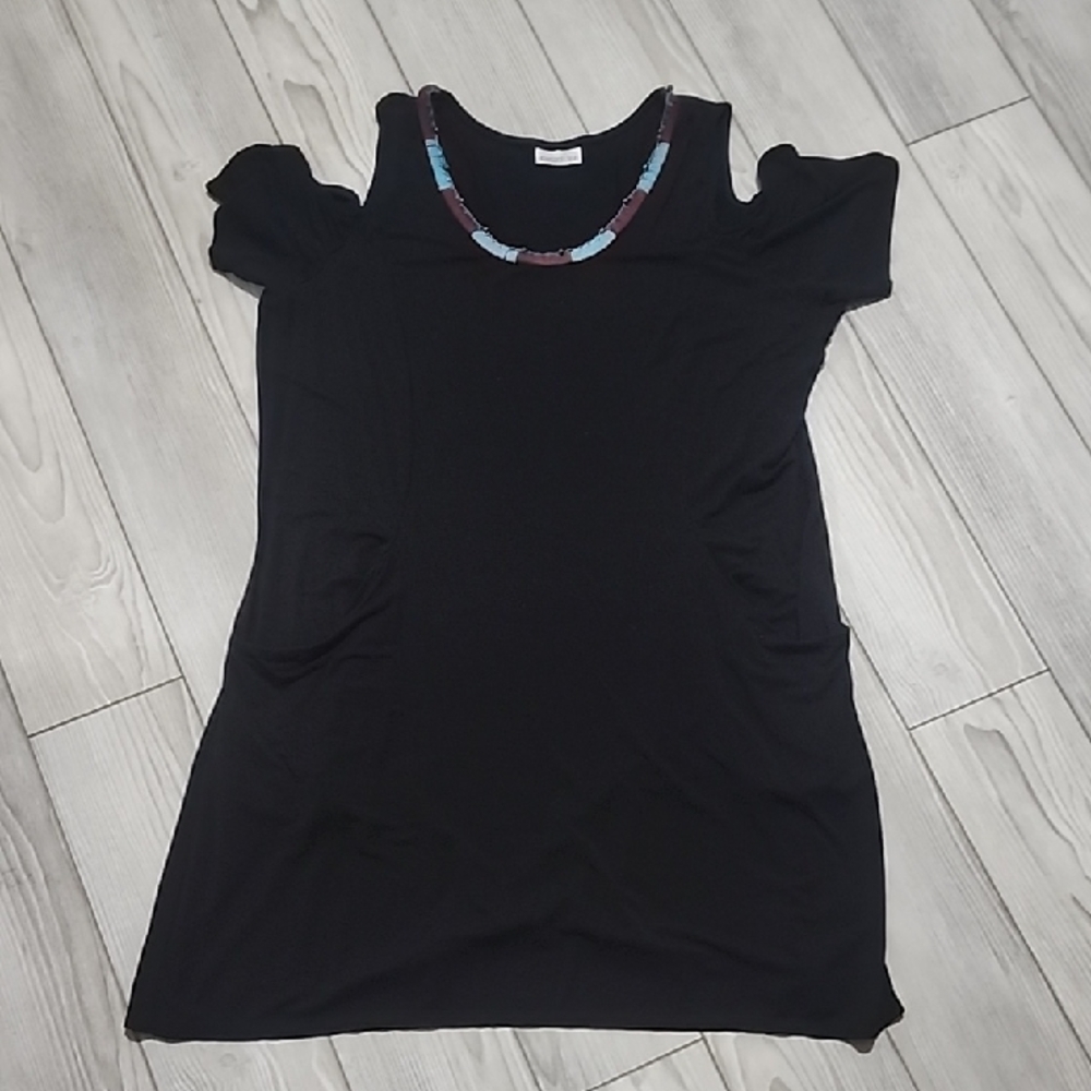 Dotti Black Cold Shoulder Mini Dress